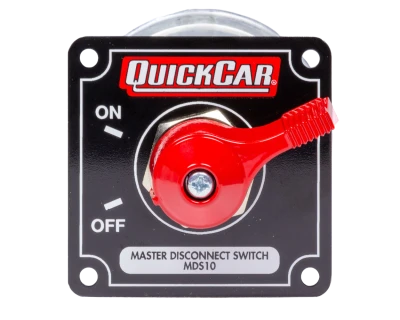 Battery Disconnect, Rotary Switch, Panel Mount, 125 Amps, 12V, Aluminum On / Off Panel, Black, Each - QCP-55-010