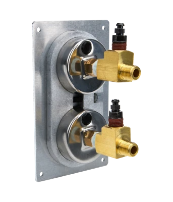 Brake Bias Gauge, Dual Gauge, 0-1000 psi, Mechanical, Analog, 1-1/2 in Diameter, White Face, Vertical Panel, Aluminum, Kit. - QCP-61-101