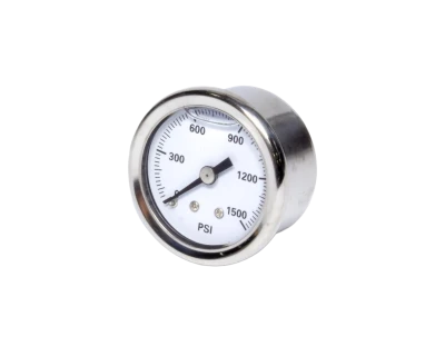 Brake Pressure Gauge, 0-1500 psi, Mechanical, Analog, Dual Gauges, Full Sweep, 1-1/2 in Diameter, 1/8 in NPT, White Face, Case Included, Kit - QCP-64-510