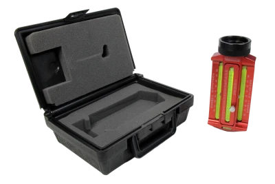 Caster / Camber Gauge, Camber Range Plus or Minus 8 Degrees, Castor Range Minus 4 to Plus 12 Degrees, 5 Wide Spindle / Hub Adapter, Carry Case, Red Anodized, Each - QCP-56-833