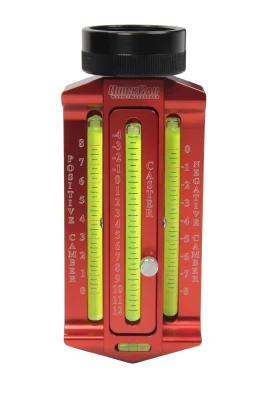 Caster / Camber Gauge, Camber Range Plus or Minus 8 Degrees, Castor Range Minus 4 to Plus 12 Degrees, 5 Wide Spindle / Hub Adapter, Carry Case, Red Anodized, Each - QCP-56-833