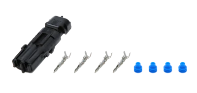 Electrical Connector, Weather Pack Sealed Connector, 2 Pin, Plastic, Black, Kit - QCP-50-322