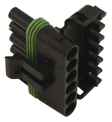 Electrical Connector, Weather Pack Sealed Connector, 6 Pin, Female, Plastic, Black, Each - QCP-50-360