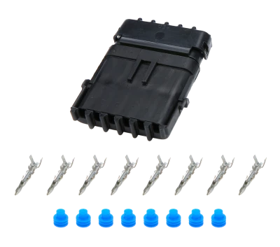 Electrical Connector, Weather Pack Sealed Connector, 6 Pin, Plastic, Black, Kit - QCP-50-362
