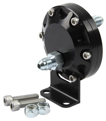 Fuel Pressure Isolator, 4 AN Fittings, Aluminum, Black Anodized, Mechanical Pressure Gauges, Kit - QCP-61-300