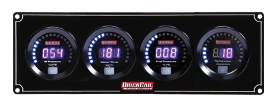 Gauge Panel Assembly, Digital, Oil Pressure / Water Temperature / Fuel Pressure / Tachometer, Black Face, Kit. - QCP-67-3042