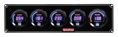 Gauge Panel Assembly, Digital, Oil Pressure / Water Temperature / Oil Temperature / Fuel Pressure / Voltmeter, Black Face, Kit. - QCP-67-5037