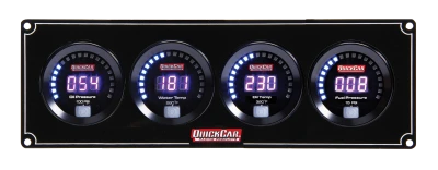 Gauge Panel Assembly, Digital, Oil Pressure / Water Temperature / Oil Temperature / Fuel Pressure, Black Face, Kit - QCP-67-4021