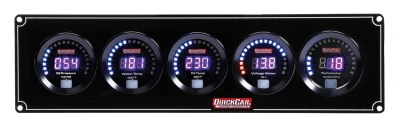 Gauge Panel Assembly, Digital, Oil Pressure / Water Temperature / Oil Temperature / Voltmeter / Tachometer, Black Face, Kit. - QCP-67-4057