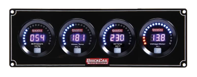 Gauge Panel Assembly, Digital, Oil Pressure / Water Temperature / Oil Temperature / Voltmeter, Black Face, Kit. - QCP-67-4027