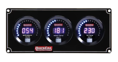Gauge Panel Assembly, Digital, Oil Pressure / Water Temperature / Oil Temperature, Black Face, Kit. - QCP-67-3011