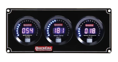 Gauge Panel Assembly, Digital, Oil Pressure / Water Temperature / Water Pressure, Black Face, Kit. - QCP-67-3016