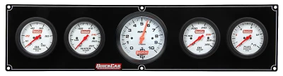 Gauge Panel Assembly, Extreme, Fuel Pressure / Oil Pressure / Oil Temperature / Tachometer / Water Temperature, Tachometer Recall, 3-3/8 / 2-5/8 in Diameter, White Face, Kit. - QCP-61-77513