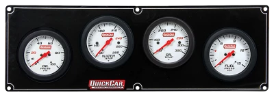 Gauge Panel Assembly, Extreme, Fuel Pressure / Oil Pressure / Oil Temperature / Water Temperature, 2-5/8 in Diameter, White Face, Warning Light, Kit - QCP-61-7021