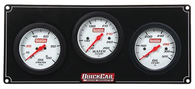 Gauge Panel Assembly, Extreme, Oil Pressure / Oil Temperature / Water Temperature, White Face, Warning Light, Kit - QCP-61-7011