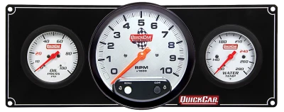 Gauge Panel Assembly, Extreme, Oil Pressure / Tachometer / Water Temperature, Tachometer Recall, 5 in / 2-5/8 in Diameter, White Face, Kit. - QCP-61-7731
