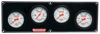 Gauge Panel Assembly, Extreme, Oil Pressure / Water Temperature / Fuel Pressure / Water Pressure, 2-5/8 in Diameter, White Face, Kit. - QCP-61-7026