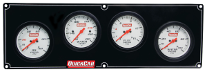 Gauge Panel Assembly, Extreme, Oil Pressure / Water Temperature / Fuel Pressure / Water Pressure, 2-5/8 in Diameter, White Face, Kit.