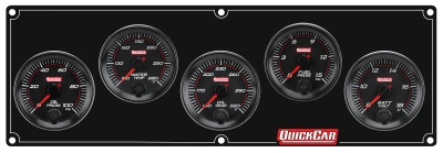 Gauge Panel Assembly, Redline, Fuel Pressure / Oil Pressure / Oil Temperature / Volt Meter / Water Temperature, 2-5/8 in Diameter, Black Face, Kit. - QCP-69-5037
