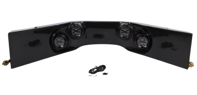 Gauge Panel Assembly, Redline, Fuel Pressure / Oil Pressure / Oil Temperature / Water Temperature, Carbon Fiber Panel, 2-5/8 in Diameter, Black Face, Kit. - QCP-69-9751