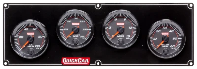 Gauge Panel Assembly, Redline, Fuel Pressure / Oil Pressure / Water Temperature / Water Pressure, 2-5/8 in Diameter, Black Face, Kit. - QCP-69-4026