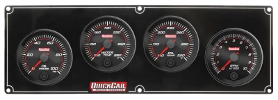 Gauge Panel Assembly, Redline, Oil Pressure / Oil Temperature / Tachometer / Water Temperature, 2-5/8 in Diameter, Black Face, Kit. - QCP-69-3241