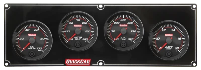 Gauge Panel Assembly, Redline, Oil Pressure / Oil Temperature / Volt / Water Temperature, 2-5/8 in Diameter, Black Face, Kit. - QCP-69-4027