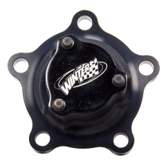 Drive Flange, 5-Bolt, 24 Spline, O-Ring, Bolt-On Cap, Aluminum, Black Anodized, Each.
