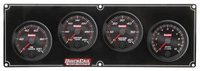 Gauge Panel Assembly, Redline, Oil Pressure / Water Temperature / Water Pressure / Tachometer, 2-5/8 in Diameter, Black Face, Kit. - QCP-69-3246