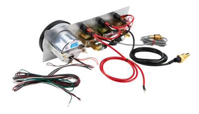 Legend Gauge Panel Assembly, Fuel Pressure / Oil Pressure / Tachometer / Water Temperature, 5 in / 2-5/8 in Diameter, Silver Face, Warning Light, Kit. - QCP-61-6742