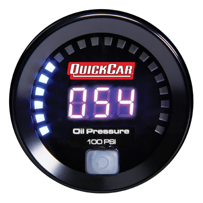 Oil Pressure Gauge, 0-100 psi, Electric, Digital, 2-1/16 in Diameter, Black Face, Each. - QCP-67-003