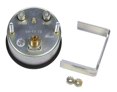 Oil Pressure Gauge, Extreme, 0-100 psi, Mechanical, Analog, Full Sweep, 2-5/8 in Diameter, White Face, Built-in Warning Light, Each - QCP-611-7003
