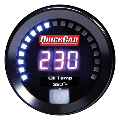Oil Temperature Gauge, 100-320 Degree F, Electric, Digital, 2-1/16 in Diameter, Black Face, Each. - QCP-67-009