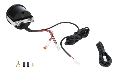 Oil Temperature Gauge, Redline, 140-320 Degree F, Electric, Analog, Full Sweep, 2-5/8 in Diameter, Black Face, Each. - QCP-69-009