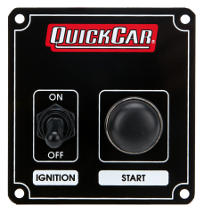Switch Panel, Dash Mount, 3.375 x 3.625 in, 1 Toggle / 1 Momentary Button, Black, Each