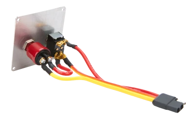 Switch Panel, Dash Mount, 3.375 x 3.625 in, 1 Toggle / 1 Momentary Button, Black, Each - QCP-50-802