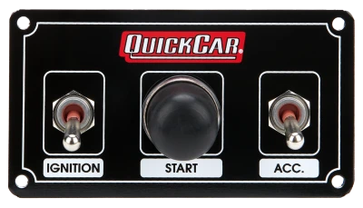 Switch Panel, Dash Mount, 4.625 x 2.5 in, 2 Toggles / 1 Momentary Button, Black, Each - QCP-50-820