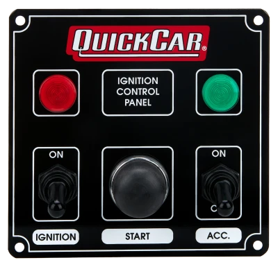 Switch Panel, Dash Mount, 4.625 x 4.375 in, 2 Toggles / 1 Momentary Button, Indicator Lights, Black, Each - QCP-50-822