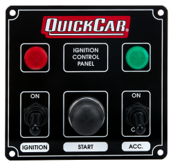 Switch Panel, Dash Mount, 4.625 x 4.375 in, 2 Toggles / 1 Momentary Button, Indicator Lights, Black, Each