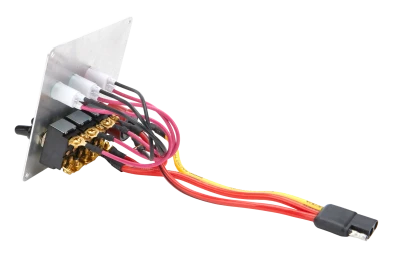 Switch Panel, Dash Mount, 4.625 x 4.375 in, 3 Toggles / 1 Momentary Button, Indicator Lights, Black, Each - QCP-50-825