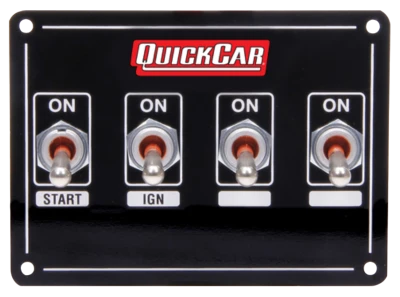 Switch Panel, Extreme, Dash Mount, 4-1/8 x 3 in, 3 Toggles / 1 Momentary Toggle, Black, Kit - QCP-50-7431