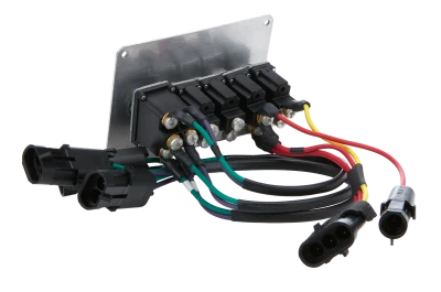 Switch Panel, Extreme, Dash Mount, 4.125 x 3 in, 4 Toggles / 1 Momentary Toggle, Black, Dual Distributor Pickups, Each. - QCP-50-7714