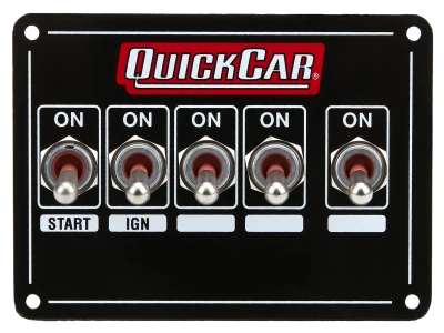 Switch Panel, Extreme, Dash Mount, 4.125 x 3 in, 4 Toggles / 1 Momentary Toggle, Black, Each - QCP-50-7731