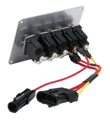 Switch Panel, Extreme, Dash Mount, 4.125 x 3 in, 4 Toggles / 1 Momentary Toggle, Black, Each - QCP-50-7731