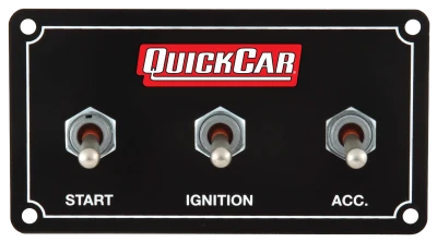 Switch Panel, Extreme, Dash Mount, 4.625 x 2.5 in, 2 Toggles / 1 Momentary Toggle, Black, Each - QCP-50-720