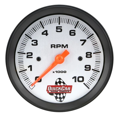 Tachometer, 10000 RPM, Analog, 3-3/8 in Diameter, Remote Recall Switch, Silver Face, Each - QCP-611-6002