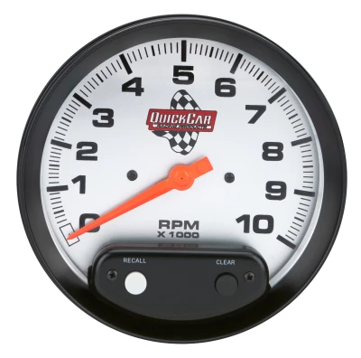 Tachometer, 10000 RPM, Analog, 5 in Diameter, Memory, Silver Face, Each - QCP-611-6001