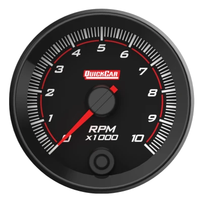Tachometer, Redline, Single Recall, 10000 RPM, Electric, Analog, 2-5/8 in Diameter, Dash Mount, Shift Light, Memory, Black Face, Each. - QCP-69-001