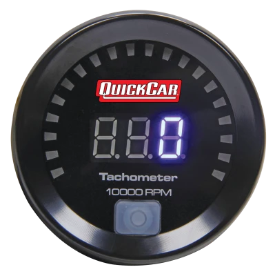 Tachometer, Small Diameter, 9990 RPM, Digital, 2-1/16 in Diameter, Recall, Black Face, Each. - QCP-67-001