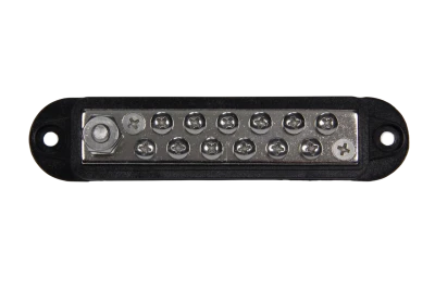 Terminal Block, 12 Wire, Black, Buss Bar, Each - QCP-57-802